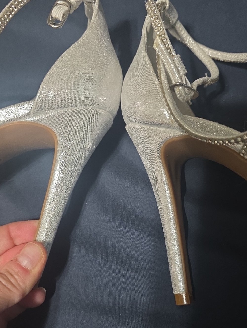 Jessica Simpson Silver Crystal Wrap Heels - Picture 10 of 13